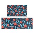 thumbnail image 1 of Pioneer Flower Floral Print Pattern Kitchen Rugs Sets Of 2,Anti Fatigue Kitchen Mat Rugs Non Slip Washable,Decorative Kitchen Floor Mats for Kitchen,Sink,Laundry,17"x30"+17"x47", 1 of 7