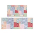 thumbnail image 1 of Pioneer Flower Floral Print Pattern Kitchen Rugs Sets Of 2,Anti Fatigue Kitchen Mat Rugs Non Slip Washable,Decorative Kitchen Floor Mats for Kitchen,Sink,Laundry,17"x30"+17"x47", 1 of 7