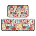 thumbnail image 1 of Pioneer Flower Floral Print Pattern Kitchen Rugs Sets Of 2,Anti Fatigue Kitchen Mat Rugs Non Slip Washable,Decorative Kitchen Floor Mats for Kitchen,Sink,Laundry,17"X30"+17"X47", 1 of 7