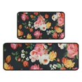 thumbnail image 1 of Pioneer Flower Floral Print Pattern Kitchen Rugs Sets Of 2,Anti Fatigue Kitchen Mat Rugs Non Slip Washable,Decorative Kitchen Floor Mats for Kitchen,Sink,Laundry,17"X30"+17"X47", 1 of 7