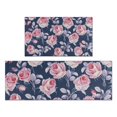 thumbnail image 1 of Pioneer Flower Floral Print Pattern Kitchen Rugs Sets Of 2,Anti Fatigue Kitchen Mat Rugs Non Slip Washable,Decorative Kitchen Floor Mats for Kitchen,Sink,Laundry,17"x30"+17"x47", 1 of 7