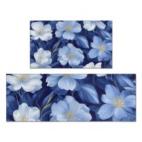 Pioneer Flower Floral Print Pattern Kitchen Rugs Sets Of 2,Anti Fatigue Kitchen Mat Rugs Non Slip Washable,Decorative Kitchen Floor Mats for Kitchen,Sink,Laundry,17"x30" 17"x47"
