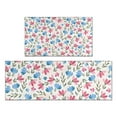 thumbnail image 1 of Pioneer Flower Floral Print Pattern Kitchen Rugs Sets Of 2,Anti Fatigue Kitchen Mat Rugs Non Slip Washable,Decorative Kitchen Floor Mats for Kitchen,Sink,Laundry,17"x30"+17"x47", 1 of 7