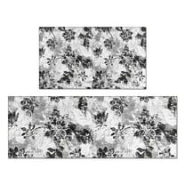 Pioneer Flower Floral Print Pattern Kitchen Rugs Sets Of 2,Anti Fatigue Kitchen Mat Rugs Non Slip Washable,Decorative Kitchen Floor Mats for Kitchen,Sink,Laundry,17"x30" 17"x47"