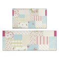thumbnail image 1 of Pioneer Flower Floral Print Pattern Kitchen Rugs Sets Of 2,Anti Fatigue Kitchen Mat Rugs Non Slip Washable,Decorative Kitchen Floor Mats for Kitchen,Sink,Laundry,17"x30"+17"x47", 1 of 7