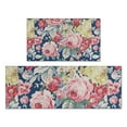 thumbnail image 1 of Pioneer Flower Floral Print Pattern Kitchen Rugs Sets Of 2,Anti Fatigue Kitchen Mat Rugs Non Slip Washable,Decorative Kitchen Floor Mats for Kitchen,Sink,Laundry,17"x30"+17"x47", 1 of 7