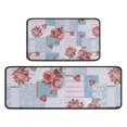 thumbnail image 1 of Pioneer Flower Floral Print Pattern Kitchen Rugs Sets Of 2,Anti Fatigue Kitchen Mat Rugs Non Slip Washable,Decorative Kitchen Floor Mats for Kitchen,Sink,Laundry,17"X30"+17"X47", 1 of 7