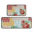 thumbnail image 1 of Pioneer Flower Floral Print Pattern Kitchen Rugs Sets Of 2,Anti Fatigue Kitchen Mat Rugs Non Slip Washable,Decorative Kitchen Floor Mats for Kitchen,Sink,Laundry,17"X30"+17"X47", 1 of 7
