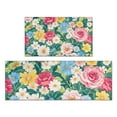 thumbnail image 1 of Pioneer Flower Floral Print Pattern Kitchen Rugs Sets Of 2,Anti Fatigue Kitchen Mat Rugs Non Slip Washable,Decorative Kitchen Floor Mats for Kitchen,Sink,Laundry,17"x30"+17"x47", 1 of 7