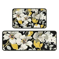 Pioneer Flower Floral Print Pattern Kitchen Rugs Sets Of 2,Anti Fatigue Kitchen Mat Rugs Non Slip Washable,Decorative Kitchen Floor Mats for Kitchen,Sink,Laundry,17"X30" 17"X47"
