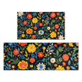 thumbnail image 1 of Pioneer Flower Floral Print Pattern Kitchen Rugs Sets Of 2,Anti Fatigue Kitchen Mat Rugs Non Slip Washable,Decorative Kitchen Floor Mats for Kitchen,Sink,Laundry,17"x30"+17"x47", 1 of 7