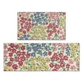 thumbnail image 1 of Pioneer Flower Floral Print Pattern Kitchen Rugs Sets Of 2,Anti Fatigue Kitchen Mat Rugs Non Slip Washable,Decorative Kitchen Floor Mats for Kitchen,Sink,Laundry,17"x30"+17"x47", 1 of 7