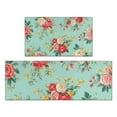 thumbnail image 1 of Pioneer Flower Floral Print Pattern Kitchen Rugs Sets Of 2,Anti Fatigue Kitchen Mat Rugs Non Slip Washable,Decorative Kitchen Floor Mats for Kitchen,Sink,Laundry,17"x30"+17"x47", 1 of 7