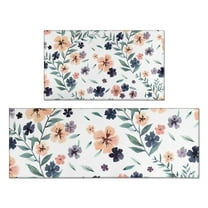 Pioneer Flower Floral Print Pattern Kitchen Rugs Sets Of 2,Anti Fatigue Kitchen Mat Rugs Non Slip Washable,Decorative Kitchen Floor Mats for Kitchen,Sink,Laundry,17"x30" 17"x47"