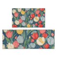 thumbnail image 1 of Pioneer Flower Floral Print Pattern Kitchen Rugs Sets Of 2,Anti Fatigue Kitchen Mat Rugs Non Slip Washable,Decorative Kitchen Floor Mats for Kitchen,Sink,Laundry,17"x30"+17"x47", 1 of 7