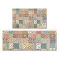 thumbnail image 1 of Pioneer Flower Floral Print Pattern Kitchen Rugs Sets Of 2, Anti Fatigue Non Slip Washable Floor Mats for Kitchen Sink Laundry, 17X30 Inch + 17X47 Inch, 1 of 6