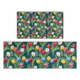thumbnail image 1 of Pioneer Flower Floral Print Pattern Kitchen Rugs Sets Of 2, Anti Fatigue Non Slip Washable Floor Mats for Kitchen Sink Laundry, 17X30 Inch + 17X47 Inch, 1 of 6