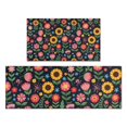 thumbnail image 1 of Pioneer Flower Floral Print Pattern Kitchen Rugs Sets Of 2, Anti Fatigue Non Slip Washable Floor Mats for Kitchen Sink Laundry, 17X30 Inch + 17X47 Inch, 1 of 6