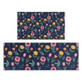 thumbnail image 1 of Pioneer Flower Floral Print Pattern Kitchen Rugs Sets Of 2, Anti Fatigue Non Slip Washable Floor Mats for Kitchen Sink Laundry, 17X30 Inch + 17X47 Inch, 1 of 6