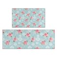 thumbnail image 1 of Pioneer Flower Floral Print Pattern Kitchen Rugs Sets Of 2, Anti Fatigue Non Slip Washable Floor Mats for Kitchen Sink Laundry, 17X30 Inch + 17X47 Inch, 1 of 6