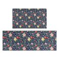 thumbnail image 1 of Pioneer Flower Floral Print Pattern Kitchen Rugs Sets Of 2, Anti Fatigue Non Slip Washable Floor Mats for Kitchen Sink Laundry, 17X30 Inch + 17X47 Inch, 1 of 6