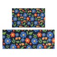 thumbnail image 1 of Pioneer Flower Floral Print Pattern Kitchen Rugs Sets Of 2, Anti Fatigue Non Slip Washable Floor Mats for Kitchen Sink Laundry, 17X30 Inch + 17X47 Inch, 1 of 6