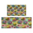 thumbnail image 1 of Pioneer Flower Floral Print Pattern Kitchen Rugs Sets Of 2, Anti Fatigue Non Slip Washable Floor Mats for Kitchen Sink Laundry, 17X30 Inch + 17X47 Inch, 1 of 6
