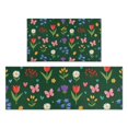 thumbnail image 1 of Pioneer Flower Floral Print Pattern Kitchen Rugs Sets Of 2, Anti Fatigue Non Slip Washable Floor Mats for Kitchen Sink Laundry, 17X30 Inch + 17X47 Inch, 1 of 6