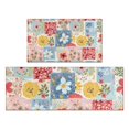 thumbnail image 1 of Pioneer Flower Floral Print Pattern Kitchen Rugs Sets Of 2, Anti Fatigue Non Slip Washable Floor Mats for Kitchen Sink Laundry, 17X30 Inch + 17X47 Inch, 1 of 6