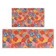 thumbnail image 1 of Pioneer Flower Floral Print Pattern Kitchen Rugs Sets Of 2, Anti Fatigue Non Slip Washable Floor Mats for Kitchen Sink Laundry, 17X30 Inch + 17X47 Inch, 1 of 6