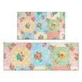 thumbnail image 1 of Pioneer Flower Floral Print Pattern Kitchen Rugs Sets Of 2, Anti Fatigue Non Slip Washable Floor Mats for Kitchen Sink Laundry, 17X30 Inch + 17X47 Inch, 1 of 6