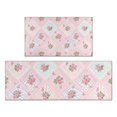 thumbnail image 1 of Pioneer Flower Floral Print Pattern Kitchen Rugs Sets Of 2, Anti Fatigue Non Slip Washable Floor Mats for Kitchen Sink Laundry, 17X30 Inch + 17X47 Inch, 1 of 6
