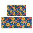 thumbnail image 1 of Pioneer Flower Floral Print Pattern Kitchen Rugs Sets Of 2, Anti Fatigue Non Slip Washable Floor Mats for Kitchen Sink Laundry, 17X30 Inch + 17X47 Inch, 1 of 6