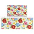 thumbnail image 1 of Pioneer Flower Floral Print Pattern Kitchen Rugs Sets Of 2, Anti Fatigue Non Slip Washable Floor Mats for Kitchen Sink Laundry, 17X30 Inch + 17X47 Inch, 1 of 6