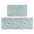 thumbnail image 1 of Pioneer Flower Floral Print Pattern Kitchen Rugs Sets Of 2, Anti Fatigue Non Slip Washable Floor Mats for Kitchen Sink Laundry, 17X30 Inch + 17X47 Inch, 1 of 6