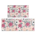 thumbnail image 1 of Pioneer Flower Floral Print Pattern Kitchen Rugs Sets Of 2, Anti Fatigue Non Slip Washable Floor Mats for Kitchen Sink Laundry, 17X30 Inch + 17X47 Inch, 1 of 6