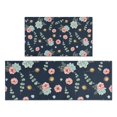 thumbnail image 1 of Pioneer Flower Floral Print Pattern Kitchen Rugs Sets Of 2, Anti Fatigue Non Slip Washable Floor Mats for Kitchen Sink Laundry, 17X30 Inch + 17X47 Inch, 1 of 6