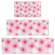 Pioneer Flower Floral Print Pattern Kitchen Rugs Sets Of 3,Kitchen Runner Rugs Non Skid Washable,Decorative Kitchen Floor Mats for Kitchen,Sink,Laundry,17"x30" 17"x47" 17"x59"