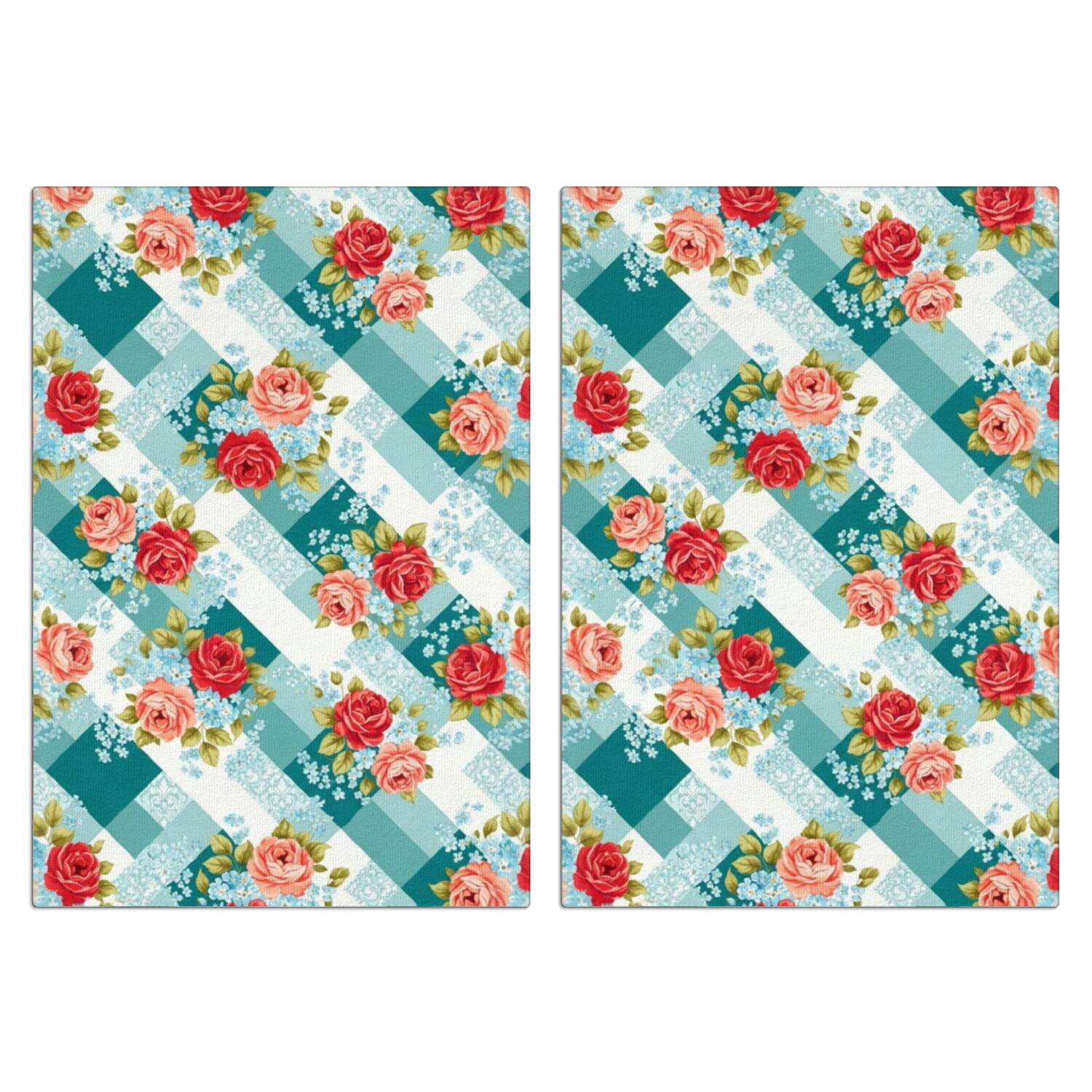 Pioneer Flower Floral Print Pattern Kitchen Towels, Superfine Fiber ...