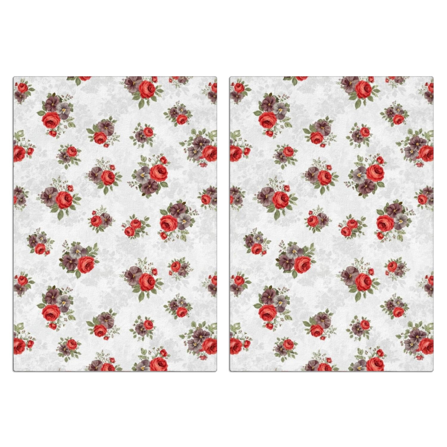 Pioneer Flower Floral Print Pattern Kitchen Towels, Superfine Fiber ...