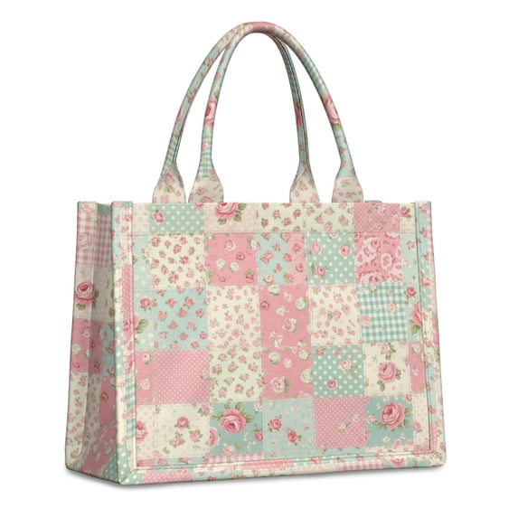 Pioneer Flower Floral Print Pattern Large Capacity Fashion Luxury Tote Handbag, Laptop Compatible Daily Work Bag, 15.7"x13"x5.1"