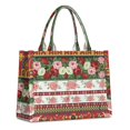 thumbnail image 1 of Pioneer Flower Floral Print Pattern Large Capacity Fashion Luxury Tote Handbag, Laptop Compatible Daily Work Bag, 15.7"x13"x5.1", 1 of 5