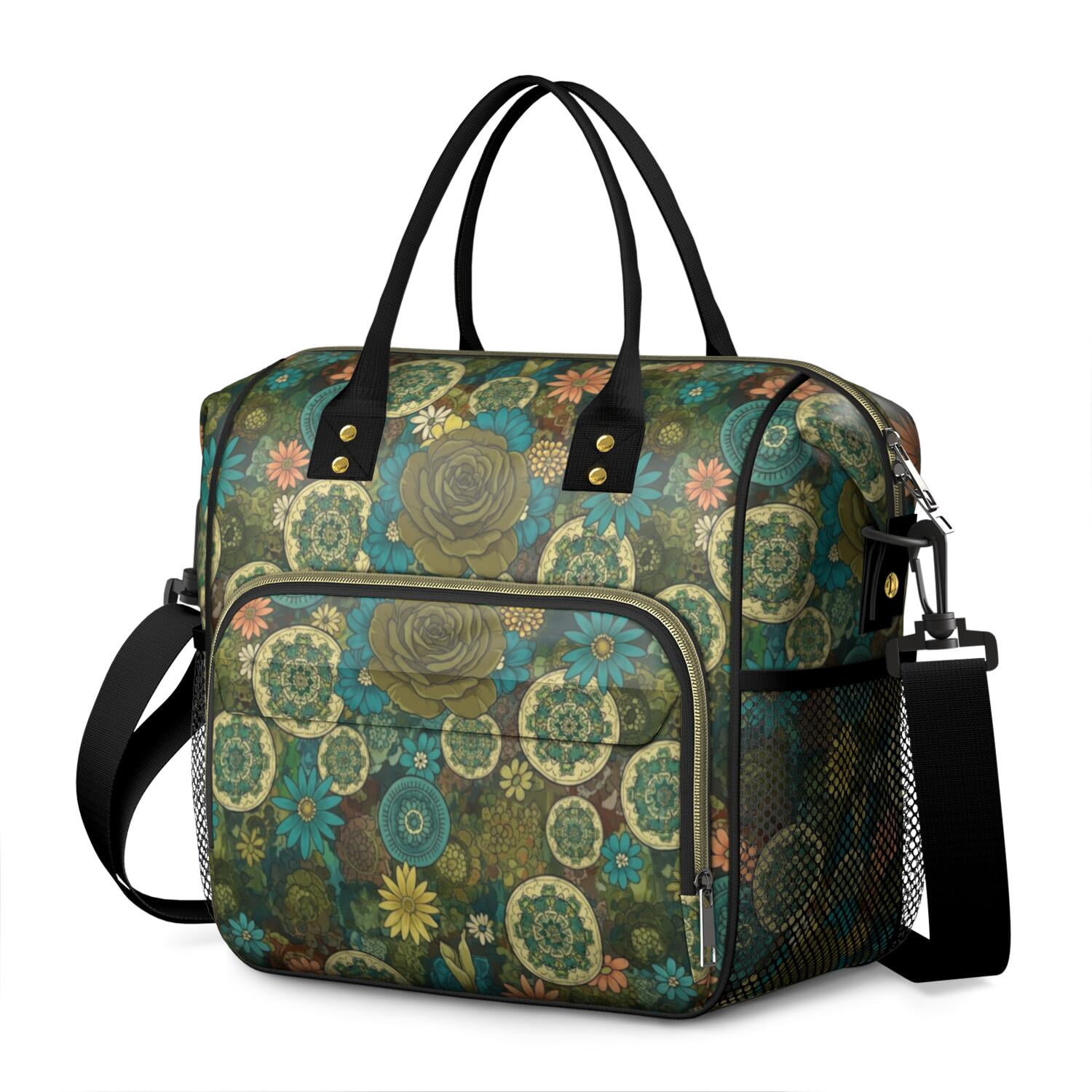 Pioneer Flower Floral Print Pattern Large Insulated Lunch Bag ...