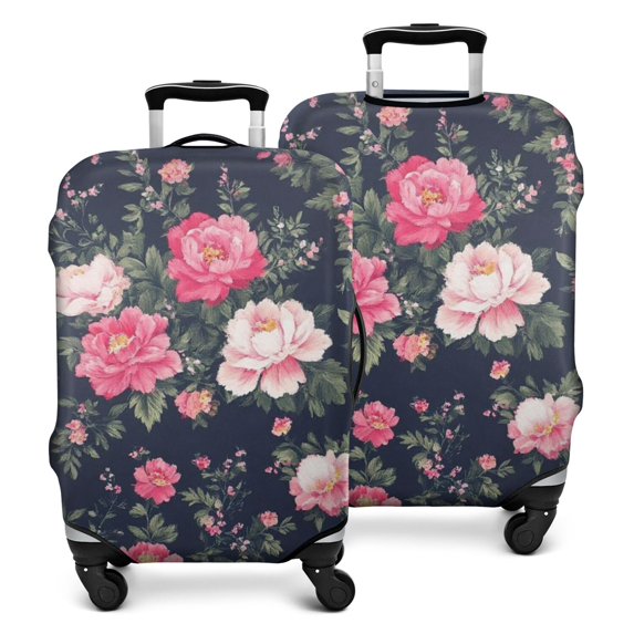 Pioneer Flower Floral Print Pattern Luggage Cover Fashion Suitcase Cover Baggage Covers Fit 25-28 Inch Luggage (Go Travel)