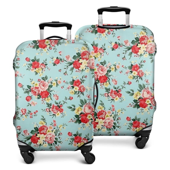 Pioneer Flower Floral Print Pattern Luggage Cover Fashion Suitcase Cover Baggage Covers Fit 25-28 Inch Luggage (Go Travel)