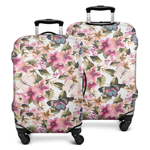 Pioneer Flower Floral Print Pattern Luggage Cover Fashion Suitcase Cover Baggage Covers Fit 25-28 Inch Luggage (Go Travel)