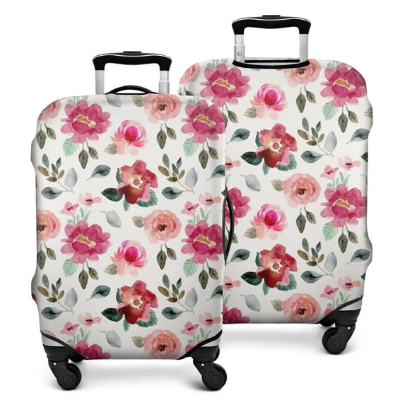 Pioneer Flower Floral Print Pattern Luggage Cover Fashion Suitcase Cover Baggage Covers Fit 25-28 Inch Luggage (Go Travel)