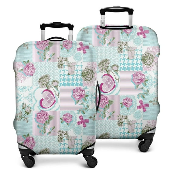 Pioneer Flower Floral Print Pattern Luggage Cover Fashion Suitcase Cover Baggage Covers Fit 25-28 Inch Luggage (Go Travel)