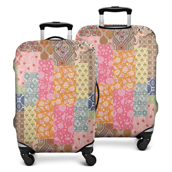 Pioneer Flower Floral Print Pattern Luggage Cover Fashion Suitcase Cover Baggage Covers Fit 25-28 Inch Luggage (Go Travel)
