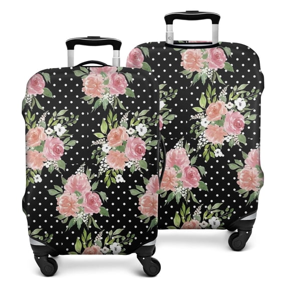 Pioneer Flower Floral Print Pattern Luggage Cover Fashion Suitcase Cover Baggage Covers Fit 25-28 Inch Luggage (Go Travel)